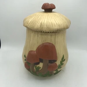 Vintage Retro 1970's Arnel's Merry Mushroom Ceramic Cookie Jar Kitchen Cannister - Picture 1 of 11