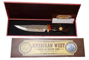 American West -Jagdmesser Bowiemesser Sammlermesser, in edler Ebenholzbox - Bild 1 von 8