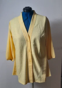 ISAAC MIZRAHI TEXTURED YELLOW TUNIC LENGTH TOP/JACKET WOMENS SIZE MEDIUM - Picture 1 of 6