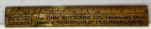 Vintage Advertising 6" Wooden Ruler Churngold Butter Cincinnati Ohio - Picture 1 of 6