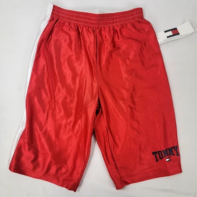 Tommy Hilfiger мальчика шорты красный белый синий новый винтажный ~ 9» Ins полиэстер размер 7 - Изображение 1 из 4
