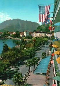 Vista postal de Lucarno a lo largo del lago Locarno Lago Maggiore Suiza - Imagen 1 de 2