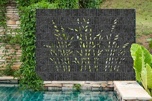 Laser reeds Florence grey - design fleece privacy double bar mat fence - Picture 1 of 1
