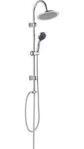 Duschsäule Überkopfbrause-Set rund, modern Regendusche Duschset Chrom/grau - Bild 1 von 2