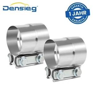 Densieg 2 Stück Edelstahl Auspuff Rohrverbinder Ø 63mm / 2,5" für Abgasanlage - Bild 1 von 6