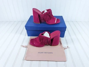 Sandalias de cuña Stuart Weitzman Tia con flecos 100 talla US 8,5 B nuevas en caja rosa - Imagen 1 de 12