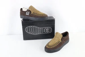 Nuevo de Colección Años 90 Ropa de Calle Para Hombres 9 Grunge Gótico Cuadros Gamuza Cuero Zapatos Sin Cordones - Imagen 1 de 9