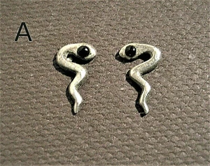 Ohrstecker,925er Silber,"Schlangen",mit je 1 Onyx,je 1 Seeopal oder je 1 Türkis - Picture 1 of 4