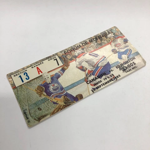 Montreal Forum Canadiens vs Oilers NHL Hockey Game Ticket - September 26 1985 Cover