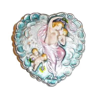 Kisses Love's Kiss Metal Shank Button 1-1/2"x1-5/8" Hand Painted Button - Image 1 of 4