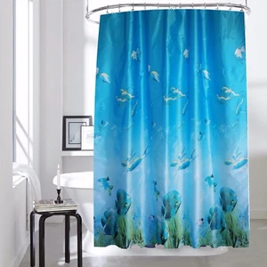 Shower Curtain Surface Coated 100% Polyester Fabric Waterproof Anti-Mildew - Picture 1 of 15