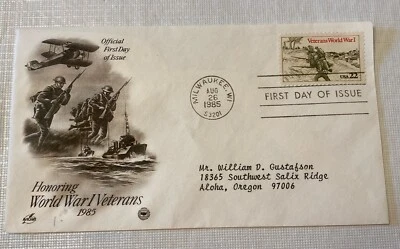 Preowned Aug 26 1985 USA 22 Cent Stamp Honoring WW1 Veterans - Image 1 of 4