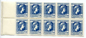 timbres 1F50 bloc de 10 timbres neufs  Marianne d'Alger  - Imagen 1 de 2