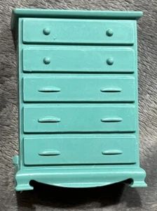 Mobile casa delle bambole vintage anni 40 plasco superiore camera da letto comò verde - Foto 1 di 7