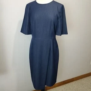 Alex Marie Dress 10 Navy Blue Short Sleeve Midi NWT Deidre Wide Sleeve 0210M601 - Picture 1 of 12