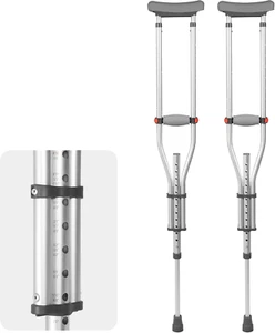 1 Pair Universal Crutches for Adults and Teenager, Adjustable Height for 4'7" to - Picture 1 of 7