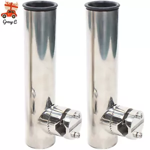 2X Edelstahl Bootsrutenhalter Angelrutenhalter Rutenhalter F??r Reling (19-25mm) - Bild 1 von 11