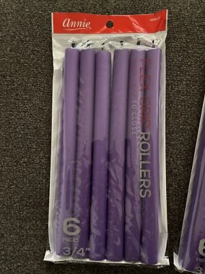 Annie Flex Grip Rollers, Easy Snap to Close, 3/4" Dia, 10" Length - 6pcs - Image 1 of 3