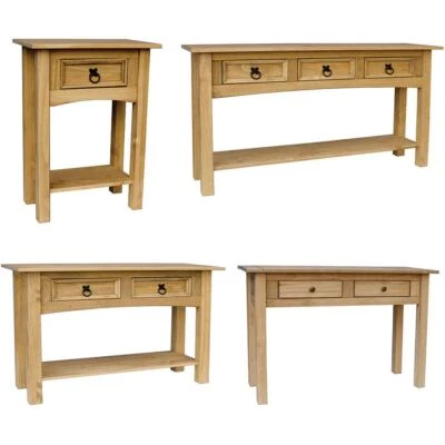 Corona Panama 1 2 3 Console Table With Shelf Hallway Furniture Solid Pine Wood - Image 1 of 4