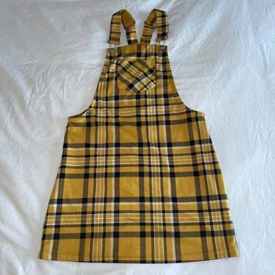 Vestido Jolie & Joy Juniors Talla M Mostaza y Negro Falda a Cuadros Mono Foto 1 de 4