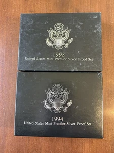 1992 And 1994 United States Mint Premier Silver Proof Sets - Picture 1 of 3