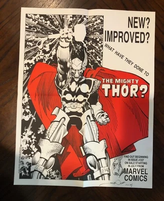 Póster promocional Marvel Thor 1983 con dibujo original de Beta Ray Bill Walter Simonson Foto 1 de 2