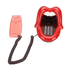Large Tongue Shape Landline Telephone Cute Big Red Tongue Corded Phone For H Hot - Zdjęcie 1 z 22