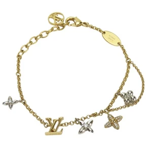 Pulsera LOUIS VUITTON USADA M1044A metal 6,5g oro monograma - Imagen 1 de 8