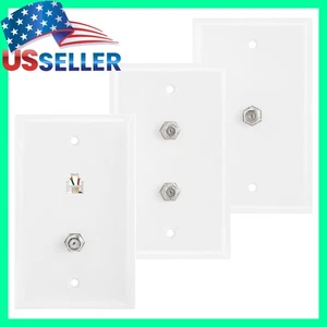 Placa de pared tipo F RJ11 + placa de pared modular para teléfono placa frontal coaxial satelital - Imagen 1 de 9