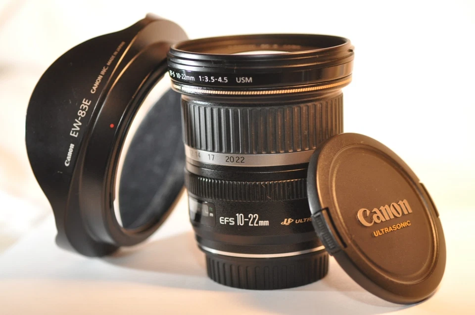 佳能 EF-S 10-22 毫米 3.5-4.5 USM 镜头 EW-83 适用于 Digital EOS Rebel T8 T7 80D 90D 7D — 第 1/4 张图片