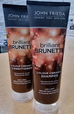 John Frieda Brilliant Brunette Colour Protecting Shampoo & Conditioner New Pack - Image 1 of 4