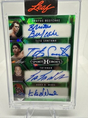 2025 Leaf Sports Heroes 4 SSP Auto Beefcake Tito Santana Tatanka Koko B. Ware /7 - Image 1 of 4