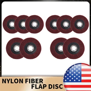 Discos de rueda de pulido de aleta de fibra de nailon de 4 pulgadas 320 granos para amoladora angular de 10 piezas - Imagen 1 de 6
