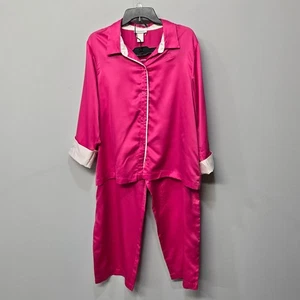Natori Pyjama 2-teiliges Set Damen XL Satin seidig rosa Spa Lounge Relax Nachtwäsche - Bild 1 von 9