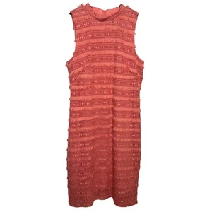 NWT J.Crew Sleeveless Textured Coral Dress Fringe Size 6T - Picture 1 of 7