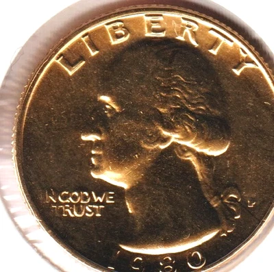 1980 US Washington 24k Gold Plated Quarter Collection Coin 🔥Black Friday Sale! - Image 1 of 2