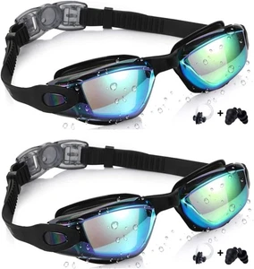 Kids Swim Goggles, Pack of 2 Swimming Goggles for Children Boys & Girls Age 3-14 - Picture 1 of 13