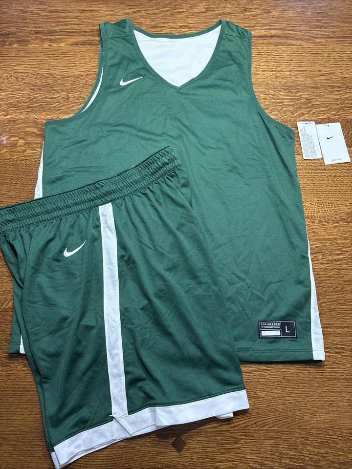 Nike Stock Engineered Reversible Basketball Jersey Men's L White Green DZ4804