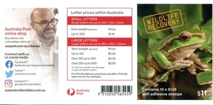 2020 Wildlife Recovery Davies' Tree Frog - Stamp booklet Barcode 565459 - Picture 1 of 2