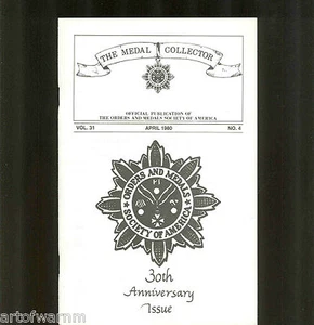 MEDAL COLLECTOR Vol 31 # 4 1980 ( OMSA Journal ) - Picture 1 of 1