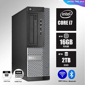 DELL Desktop Computer PC i7, up to 16GB RAM,2TB SSD, Windows 10/11 , WiFi - Picture 1 of 4