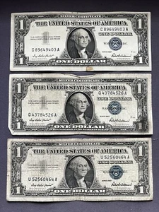 1957 Series $1 Silver Certificates Lot Of 3 C5 - Picture 1 of 2