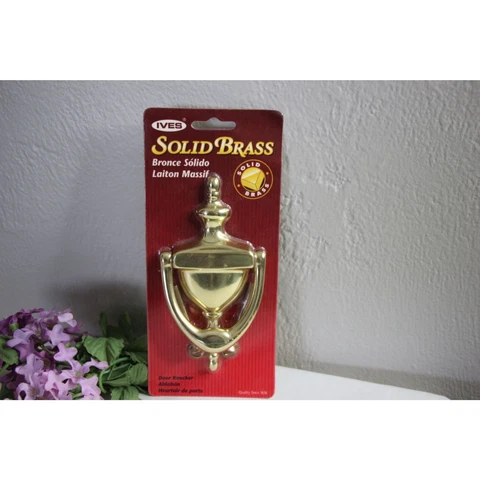 Vintage Ives Solid Brass Door Knocker NIP Cover