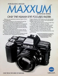 VINTAGE 1980s Print Ad ~ Minolta Maxxum Autofocus SLR 35mm Camera ~ - Picture 1 of 1