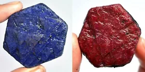 Natural Blue Sapphire & Red Ruby Earth-Mined Certified Color Enhanced Rough - Picture 1 of 5
