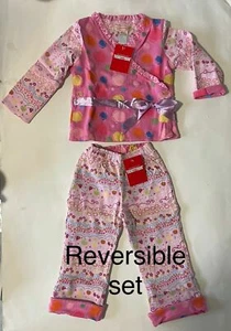 5-6 years Girls TICKITTYBOO pink reversible outfit set pink pyjamas - Picture 1 of 7