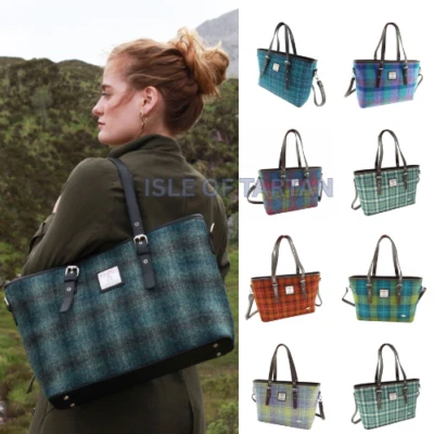 Ladies Authentic Harris Tweed Shoulder Strap Tote Bag - Women's Gift - 100% Wool - Image 1 of 4