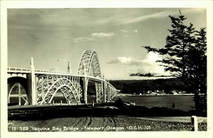 RPPC Yaquina Bay Bridge Newport Oregon Real Photo Postcard EKC - Picture 1 of 2