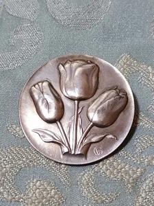 belle broche art déco, en bronze argenté, années 30 signée Gregorio Vardanega - Imagen 1 de 5
