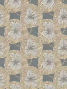 4.125 Yards Fabricut Saturn Grey Botanical Cotton Multipurpose Upholstery Fabric - Picture 1 of 13